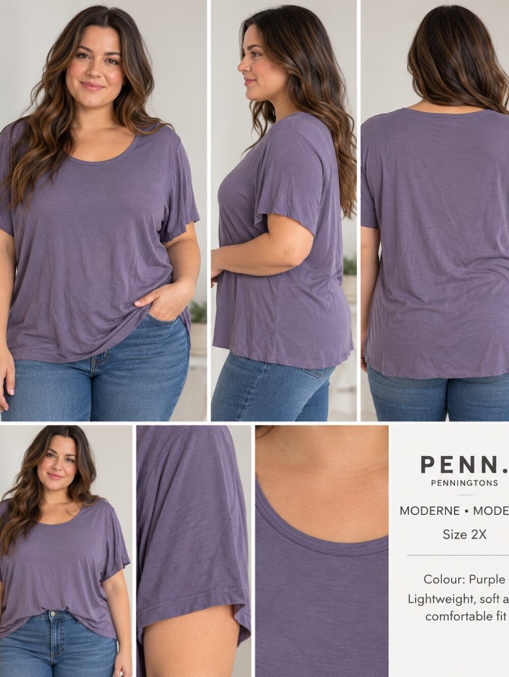 PENN. Penningtons Purple Relaxed T-Shirt – Size 2X